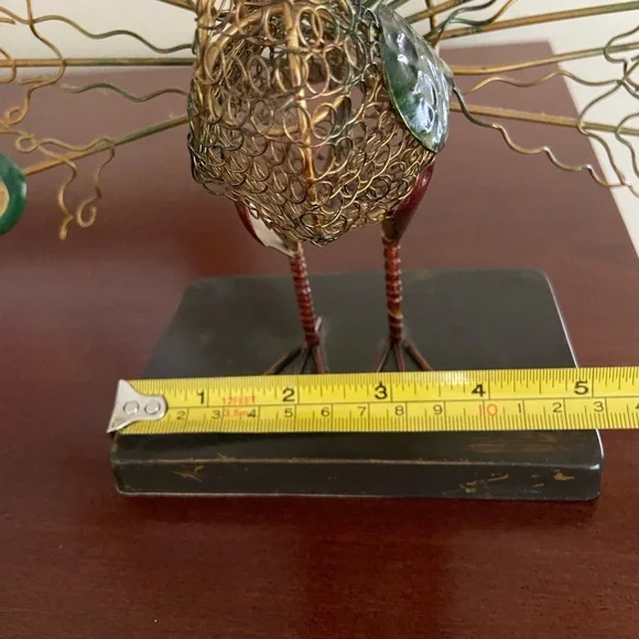Vintage PIER 1 Metal Sculpture PEACOCK with colorful glass beads and Wire Work - Picture 10 of 10